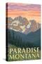 Paradise, Montana - Spring Flowers-Lantern Press-Stretched Canvas