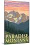 Paradise, Montana - Spring Flowers-Lantern Press-Mounted Art Print