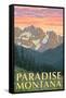 Paradise, Montana - Spring Flowers-Lantern Press-Framed Stretched Canvas