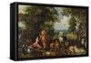 Paradise (Oil on Wood)-Jan the Elder Brueghel-Framed Stretched Canvas