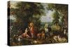 Paradise (Oil on Wood)-Jan the Elder Brueghel-Stretched Canvas