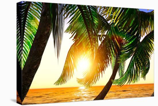 Paradise on Hawaii Island with Awesome Skyscape-Satori1312-Stretched Canvas