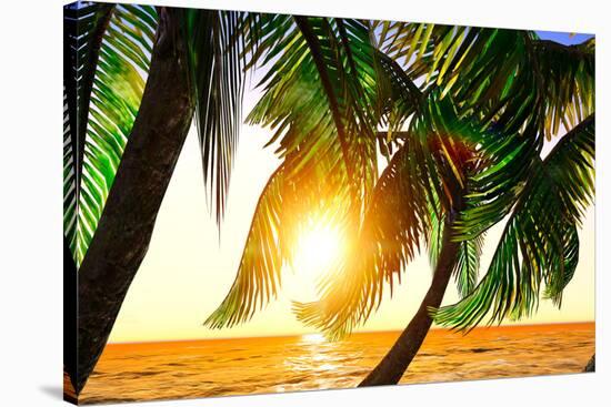 Paradise on Hawaii Island with Awesome Skyscape-Satori1312-Stretched Canvas
