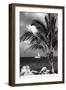 Paradise Palm Tree with a Sailboat on the Ocean - Florida-Philippe Hugonnard-Framed Photographic Print