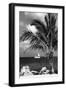 Paradise Palm Tree with a Sailboat on the Ocean - Florida-Philippe Hugonnard-Framed Photographic Print