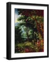 Paradise Scene with Adam and Eve-Jan Brueghel the Younger-Framed Giclee Print