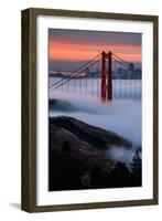 Paradise Sunrise and Fog, Golden Gate Bridge, San Francisco-Vincent James-Framed Photographic Print