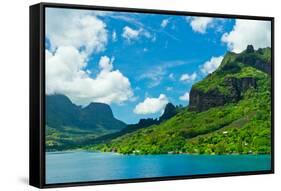 Paradise View of Moorea Islands, Cook's Bay, French Polynesia-mffoto-Framed Stretched Canvas