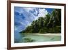 Paradise White Sand Beach in Turquoise Water in the Ant Atoll, Pohnpei, Micronesia-Michael Runkel-Framed Photographic Print