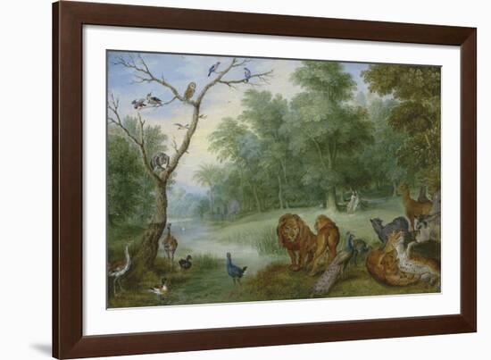 Paradise With The Fall Of Adam And Eve-Pieter Brueghel the Younger-Framed Giclee Print