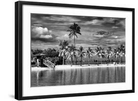 Paradisiacal Beach overlooking Downtown Miami - Florida-Philippe Hugonnard-Framed Photographic Print