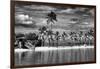 Paradisiacal Beach overlooking Downtown Miami - Florida-Philippe Hugonnard-Framed Premium Photographic Print