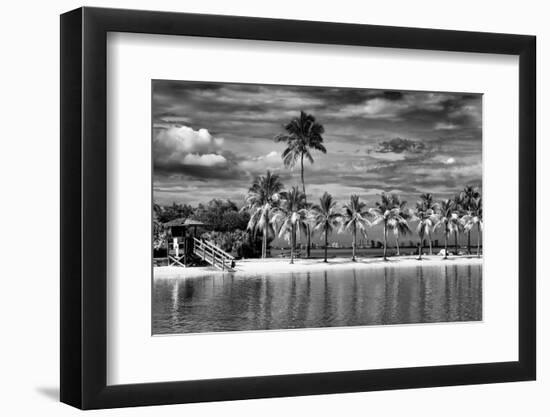 Paradisiacal Beach overlooking Downtown Miami - Florida-Philippe Hugonnard-Framed Photographic Print