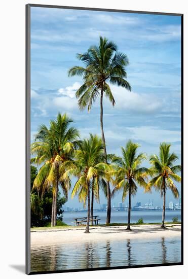 Paradisiacal Beach overlooking Downtown Miami - Florida-Philippe Hugonnard-Mounted Photographic Print