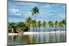 Paradisiacal Beach overlooking Downtown Miami - Florida-Philippe Hugonnard-Mounted Photographic Print