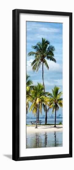 Paradisiacal Beach overlooking Downtown Miami - Florida-Philippe Hugonnard-Framed Photographic Print