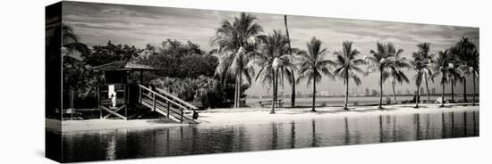 Paradisiacal Beach overlooking Downtown Miami - Florida-Philippe Hugonnard-Stretched Canvas