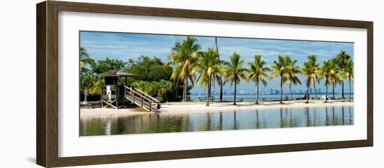 Paradisiacal Beach overlooking Downtown Miami - Florida-Philippe Hugonnard-Framed Photographic Print