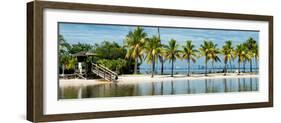 Paradisiacal Beach overlooking Downtown Miami - Florida-Philippe Hugonnard-Framed Photographic Print