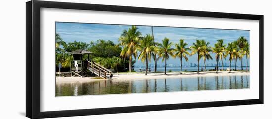 Paradisiacal Beach overlooking Downtown Miami - Florida-Philippe Hugonnard-Framed Photographic Print