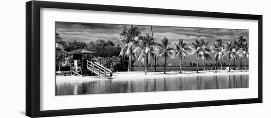 Paradisiacal Beach overlooking Downtown Miami - Florida-Philippe Hugonnard-Framed Photographic Print