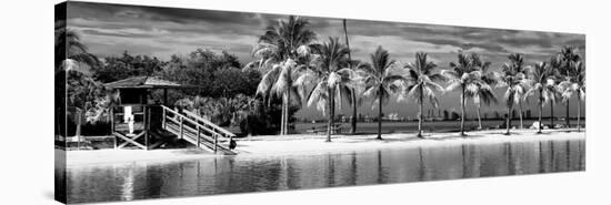 Paradisiacal Beach overlooking Downtown Miami - Florida-Philippe Hugonnard-Stretched Canvas