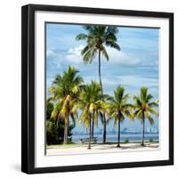 Paradisiacal Beach overlooking Downtown Miami - Florida-Philippe Hugonnard-Framed Photographic Print