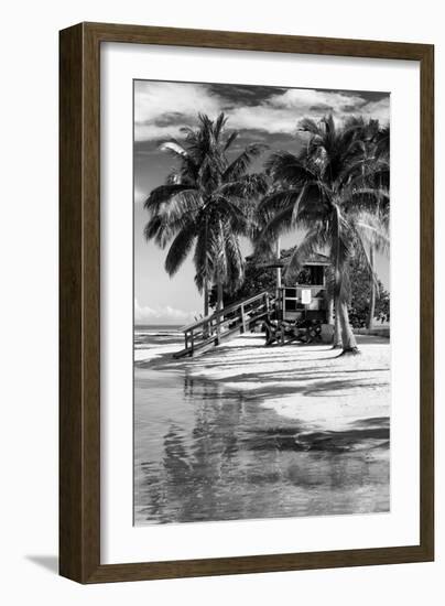 Paradisiacal Beach with a Life Guard Station - Miami - Florida-Philippe Hugonnard-Framed Photographic Print