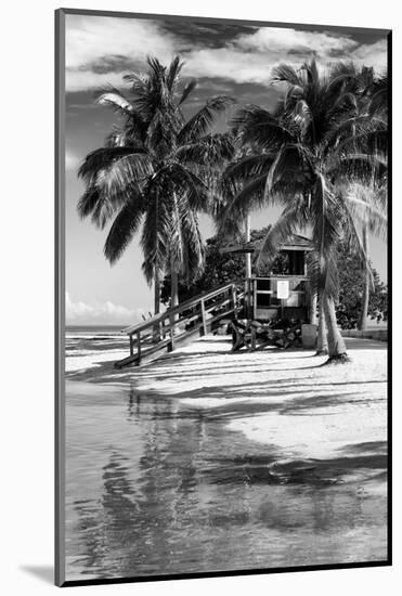 Paradisiacal Beach with a Life Guard Station - Miami - Florida-Philippe Hugonnard-Mounted Photographic Print