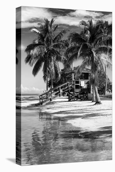 Paradisiacal Beach with a Life Guard Station - Miami - Florida-Philippe Hugonnard-Stretched Canvas