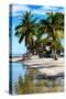 Paradisiacal Beach with a Life Guard Station - Miami - Florida-Philippe Hugonnard-Stretched Canvas