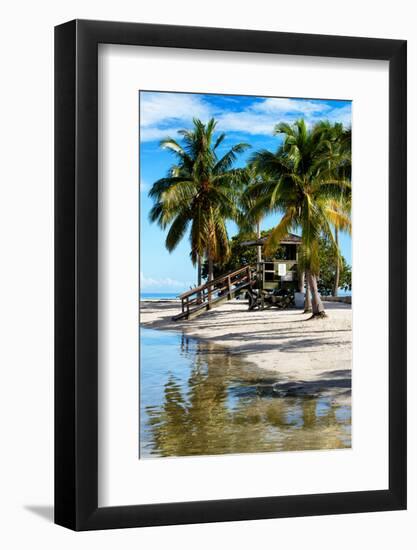 Paradisiacal Beach with a Life Guard Station - Miami - Florida-Philippe Hugonnard-Framed Photographic Print