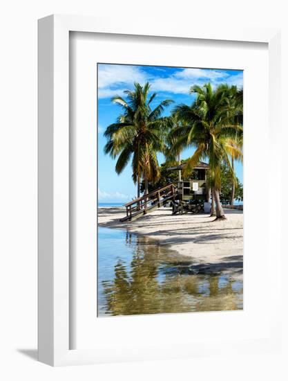 Paradisiacal Beach with a Life Guard Station - Miami - Florida-Philippe Hugonnard-Framed Photographic Print