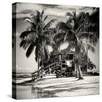 Paradisiacal Beach with a Life Guard Station - Miami - Florida-Philippe Hugonnard-Stretched Canvas