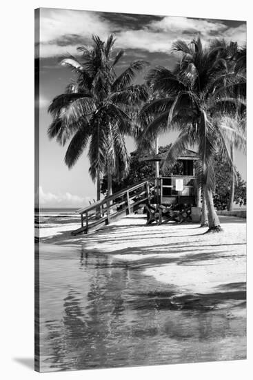 Paradisiacal Beach with a Life Guard Station - Miami - Florida-Philippe Hugonnard-Stretched Canvas