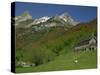 Parador of Bielsa with Snow Capped Mountains Behind, in Aragon, Spain, Europe-Michael Busselle-Stretched Canvas