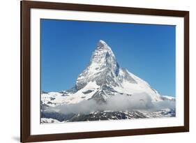 Paraglider Flying Near the Matterhorn, 4478M, Zermatt, Valais, Swiss Alps, Switzerland, Europe-Christian Kober-Framed Photographic Print