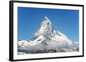 Paraglider Flying Near the Matterhorn, 4478M, Zermatt, Valais, Swiss Alps, Switzerland, Europe-Christian Kober-Framed Photographic Print