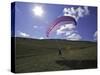 Paraglider on Field, USA-Michael Brown-Stretched Canvas