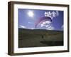 Paraglider on Field, USA-Michael Brown-Framed Photographic Print