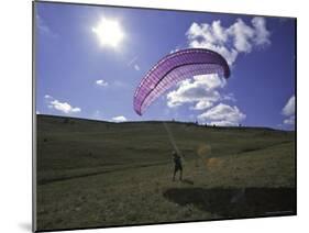 Paraglider on Field, USA-Michael Brown-Mounted Photographic Print