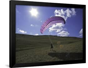 Paraglider on Field, USA-Michael Brown-Framed Photographic Print