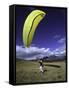 Paraglider Ready for Liftoff, USA-Michael Brown-Framed Stretched Canvas