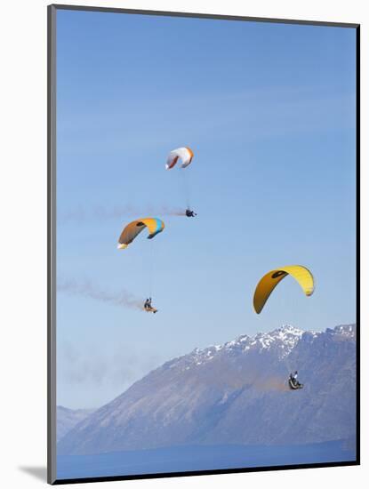 Paragliders Over Mountains, Queenstown, South Island, New Zealand-David Wall-Mounted Photographic Print