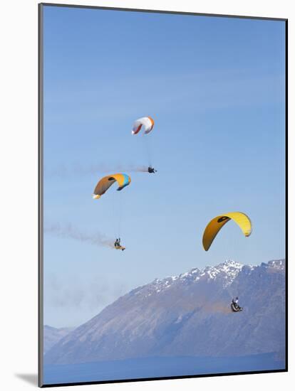 Paragliders Over Mountains, Queenstown, South Island, New Zealand-David Wall-Mounted Photographic Print