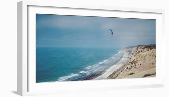 Paragliders over the Coast, La Jolla, San Diego, California, USA-null-Framed Photographic Print