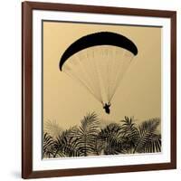 Paragliding Active Sport Landscape Concept for Poster-Kristaps Eberlins-Framed Art Print