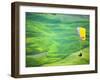 Paragliding Among the Picturesque, Wheat Covered Hills of the Palouse in Eastern Washington at Dusk-Ben Herndon-Framed Photographic Print