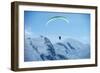 Paragliding Below Summit of Mont Blanc, Chamonix, Haute-Savoie, French Alps, France, Europe-Christian Kober-Framed Photographic Print