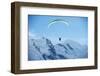 Paragliding Below Summit of Mont Blanc, Chamonix, Haute-Savoie, French Alps, France, Europe-Christian Kober-Framed Photographic Print
